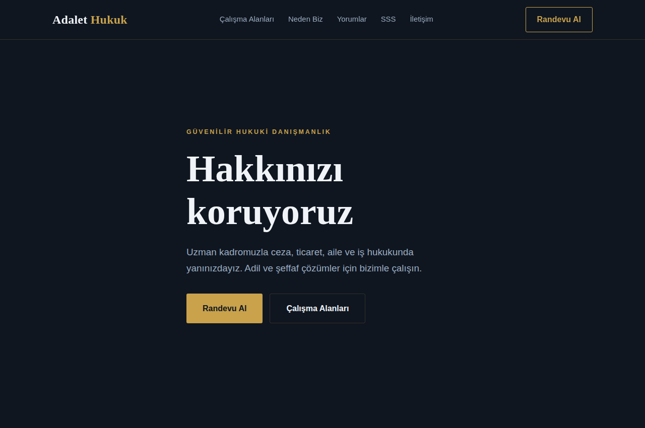 Avukat web sitesi şablonu