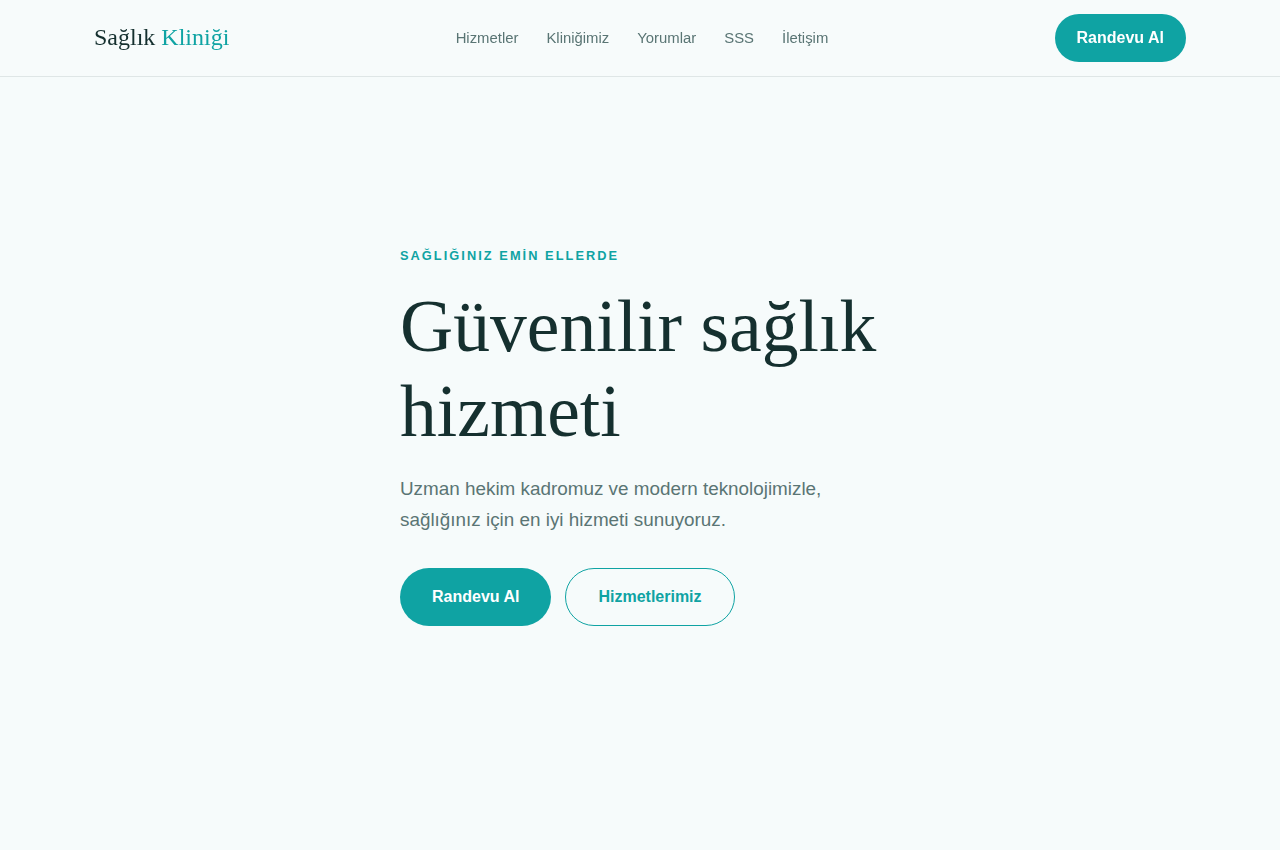 Doktor klinik web sitesi şablonu