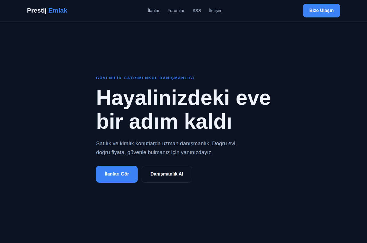Emlak web sitesi şablonu