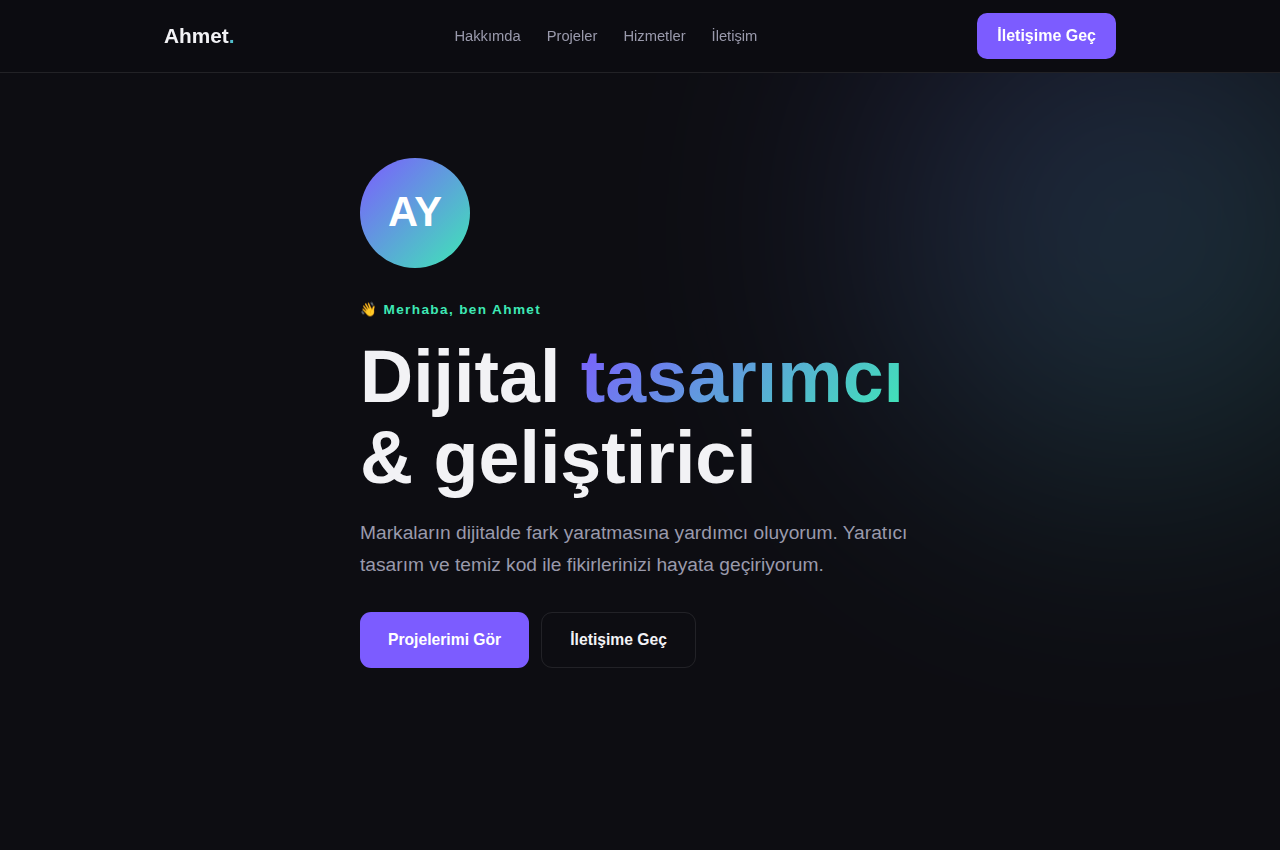 Kişisel portfolyo CV web sitesi şablonu