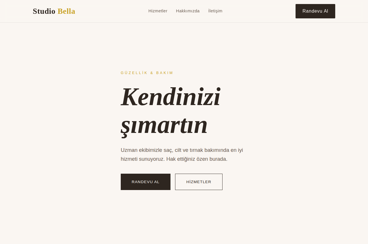 Kuaför web sitesi şablonu