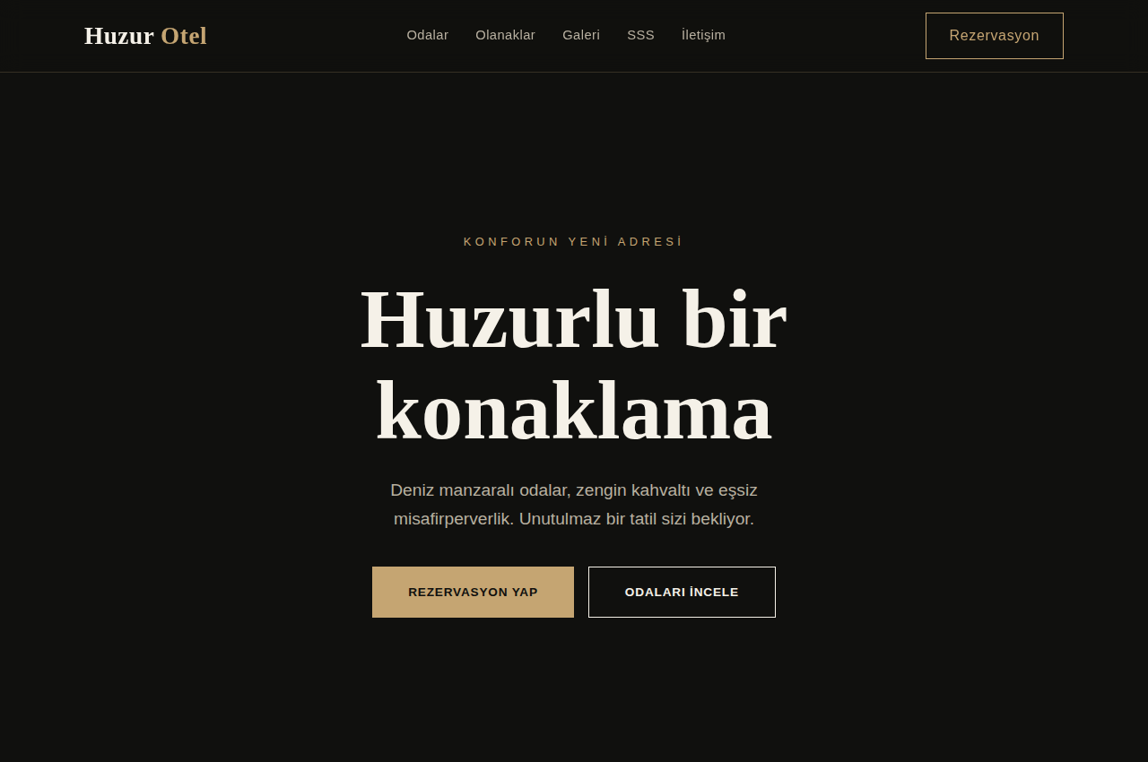 Otel web sitesi şablonu