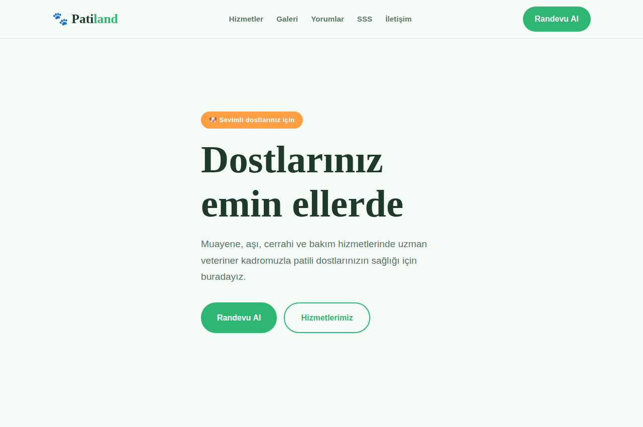 Veteriner web sitesi şablonu